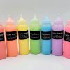 pre-filled purple color powder squeeze bottles